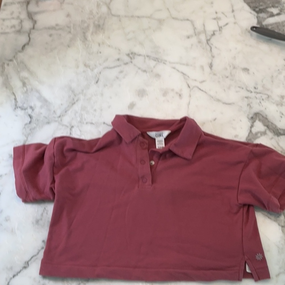 Athleta girl, maroon  cropped polo